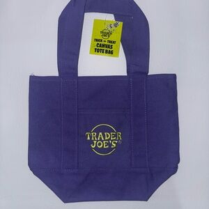Trader Joe's Purple Canvas Tote Bag